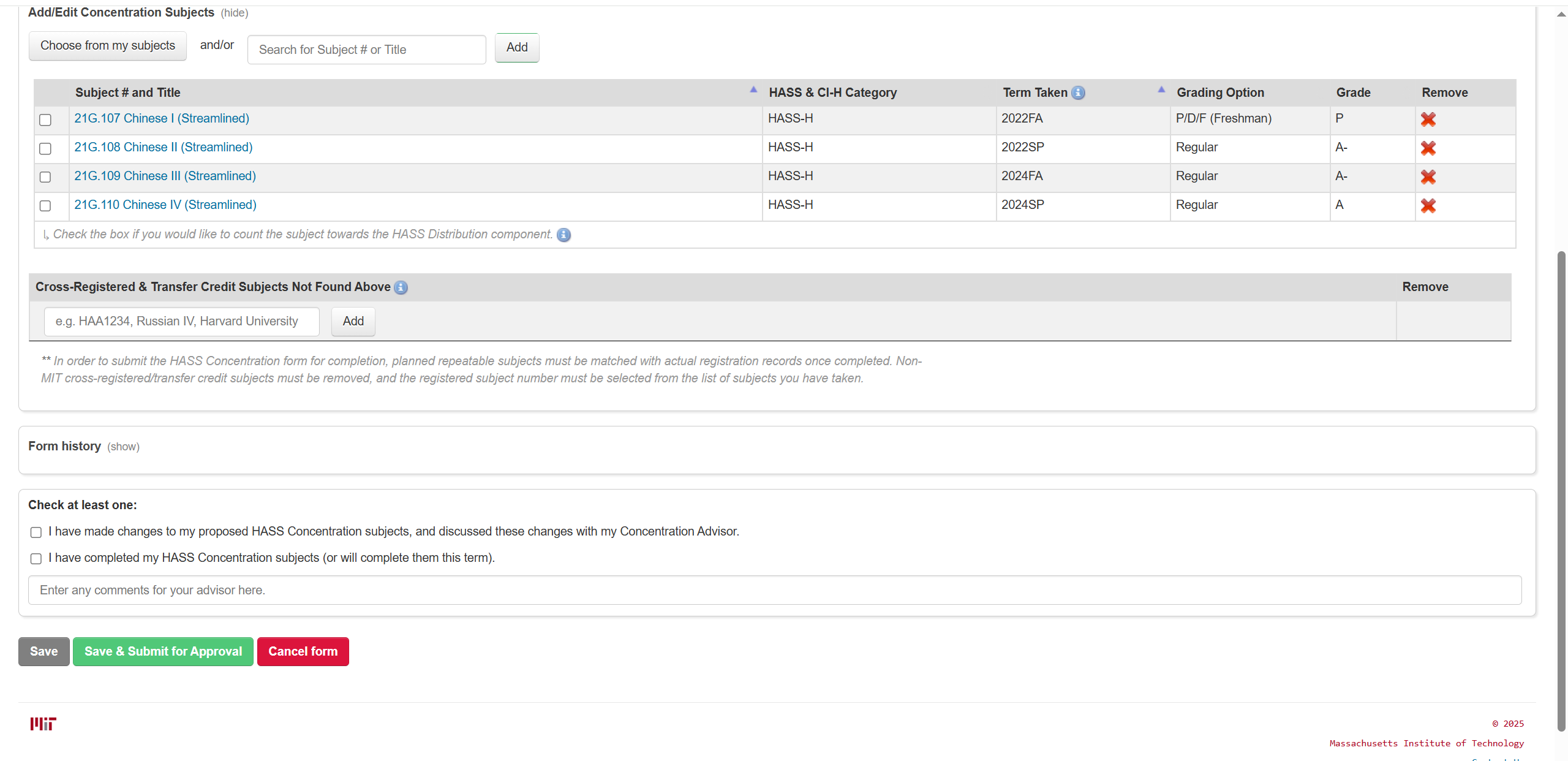 Hass Form After Change
